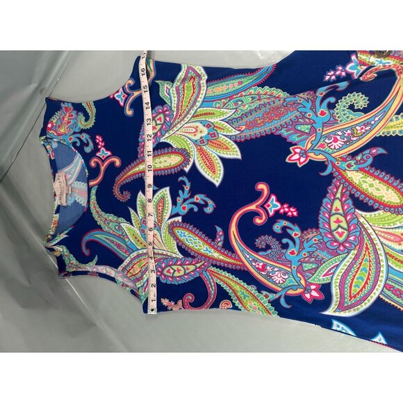 Philosophy Republic Sleeveless Paisley Maxi Stretch Dress Long Boho Slit Button - Picture 14 of 16